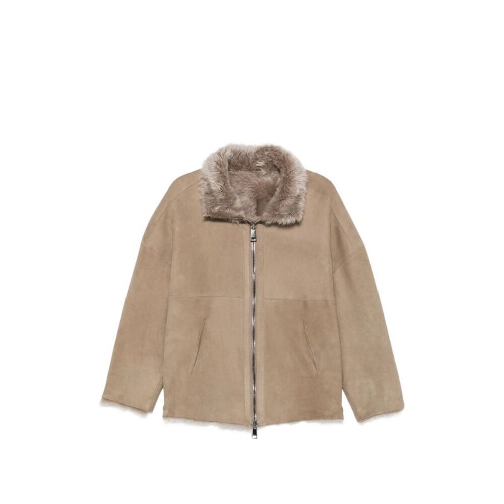 Giorgio Brato Neutrals Jackets - Leather Jackets Women